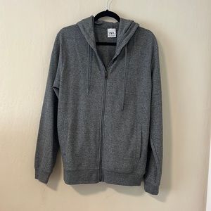 Zara Oversized Gray Hoodie Zipper Jacket